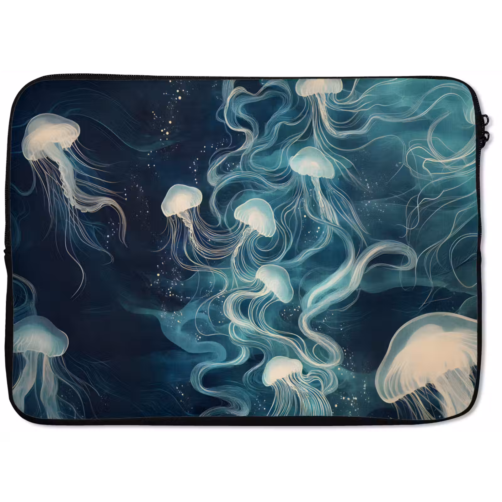 Laptophoes - Kwallen - Zee - Wit - Golven — 1