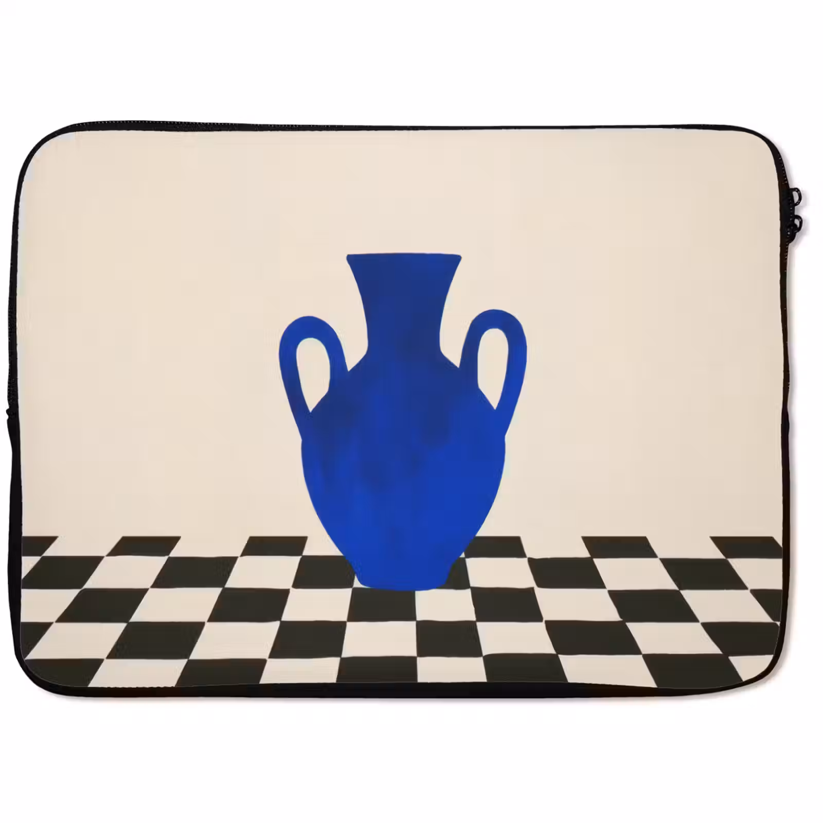 Laptophoes - Vaas - Blauw - Geblokt - Modern — 1