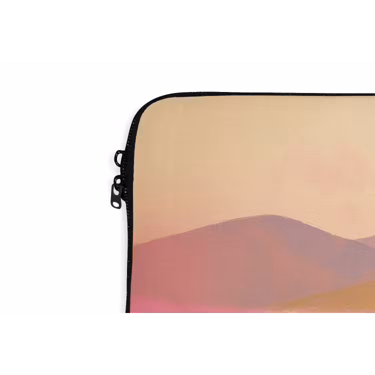 Laptophoes - Bloemenweide - Heuvels - Silhouet - Roze — 6