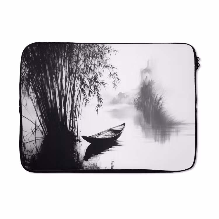 Laptophoes - Boot - Rivier - Bamboe - Wit — 5