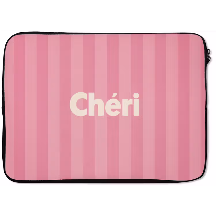 Laptophoes - Gestreept - Roze - Chéri — 1