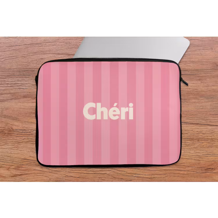 Laptophoes - Gestreept - Roze - Chéri — 2