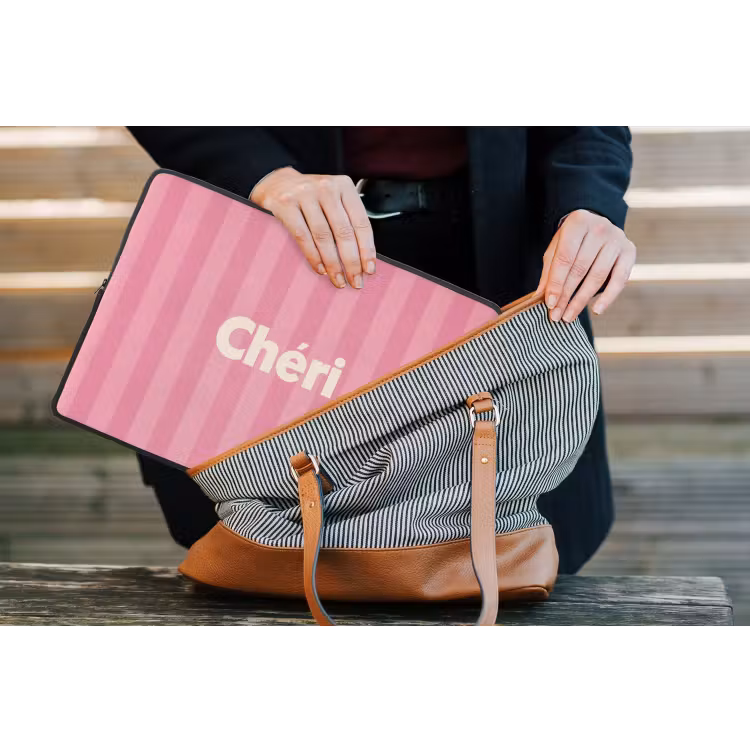 Laptophoes - Gestreept - Roze - Chéri — 4