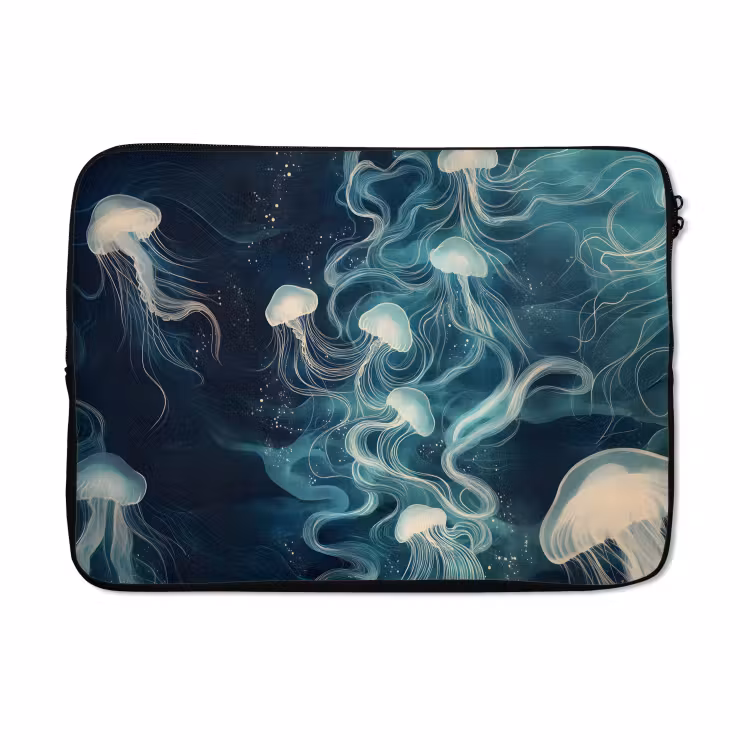 Laptophoes - Kwallen - Zee - Wit - Golven — 5