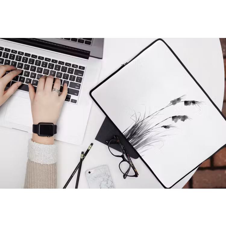 Laptophoes - Minimalistisch - Stelen - Wit — 3