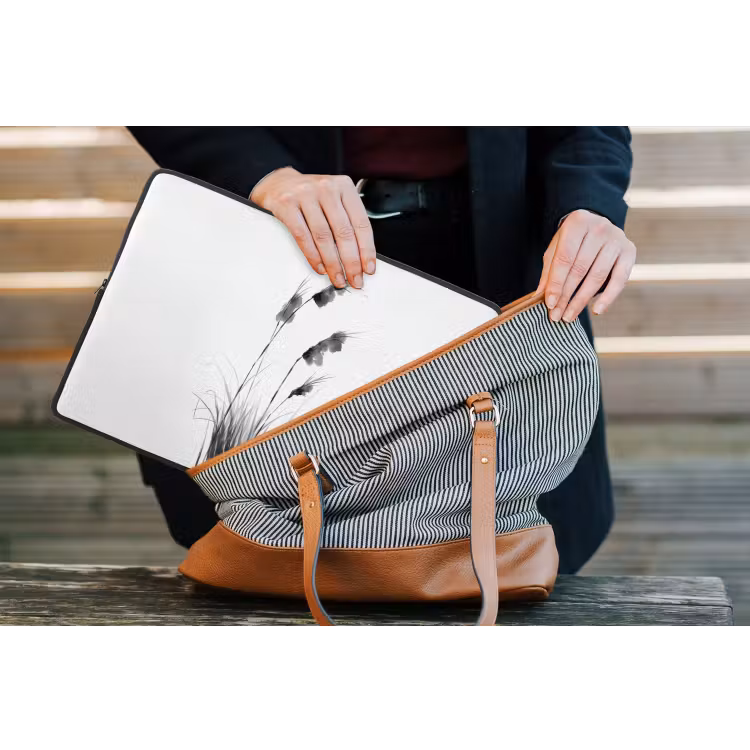 Laptophoes - Minimalistisch - Stelen - Wit — 4