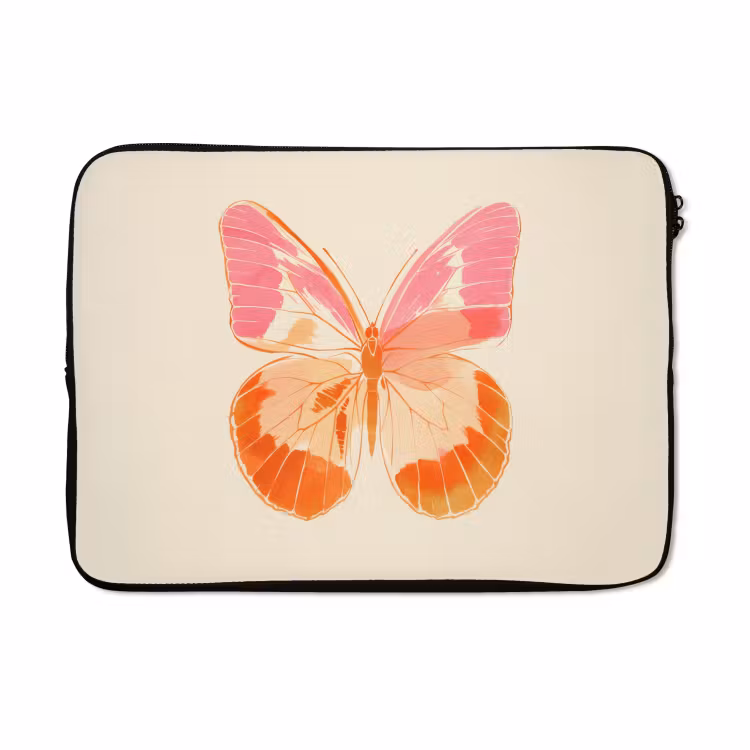 Laptophoes - Oranje - Vlinder - Minimalistisch — 5