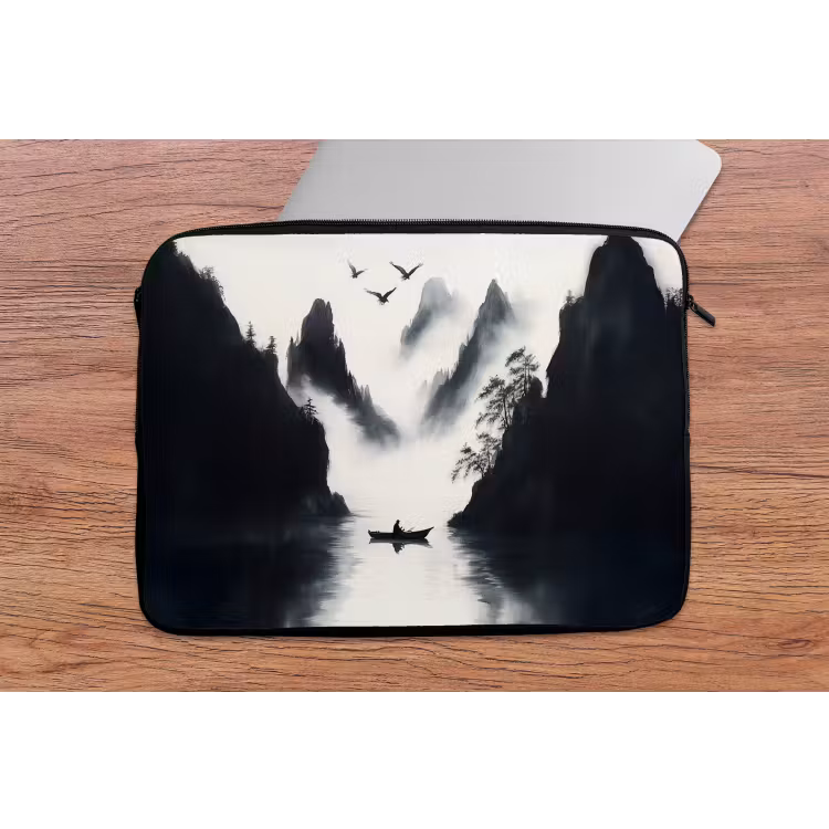 Laptophoes - Roeiboot - Mistig - Bergen - Vogels — 2