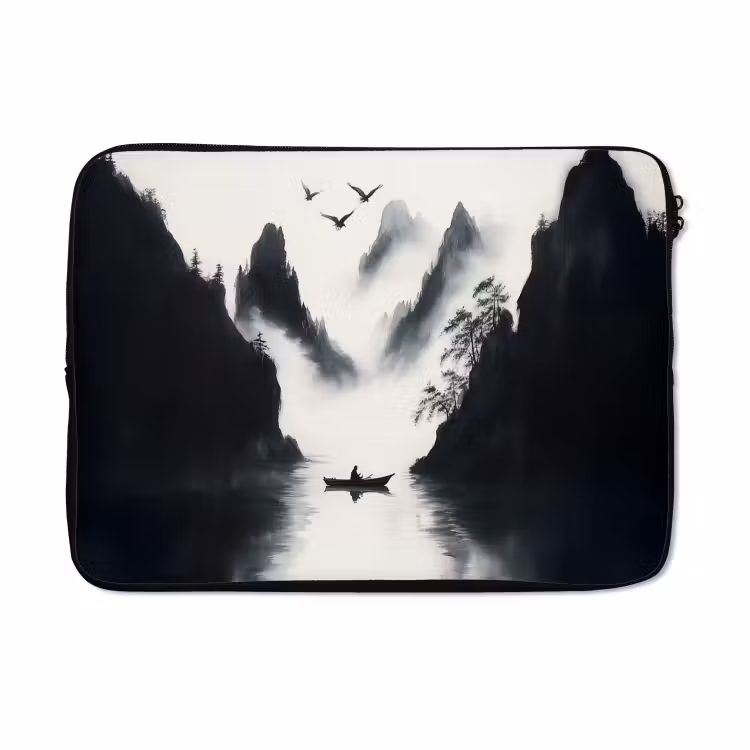 Laptophoes - Roeiboot - Mistig - Bergen - Vogels — 5