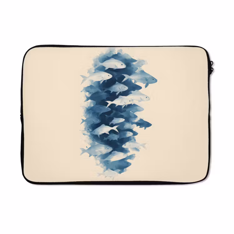 Laptophoes - Vissen - Minimalistisch - Blauw — 5