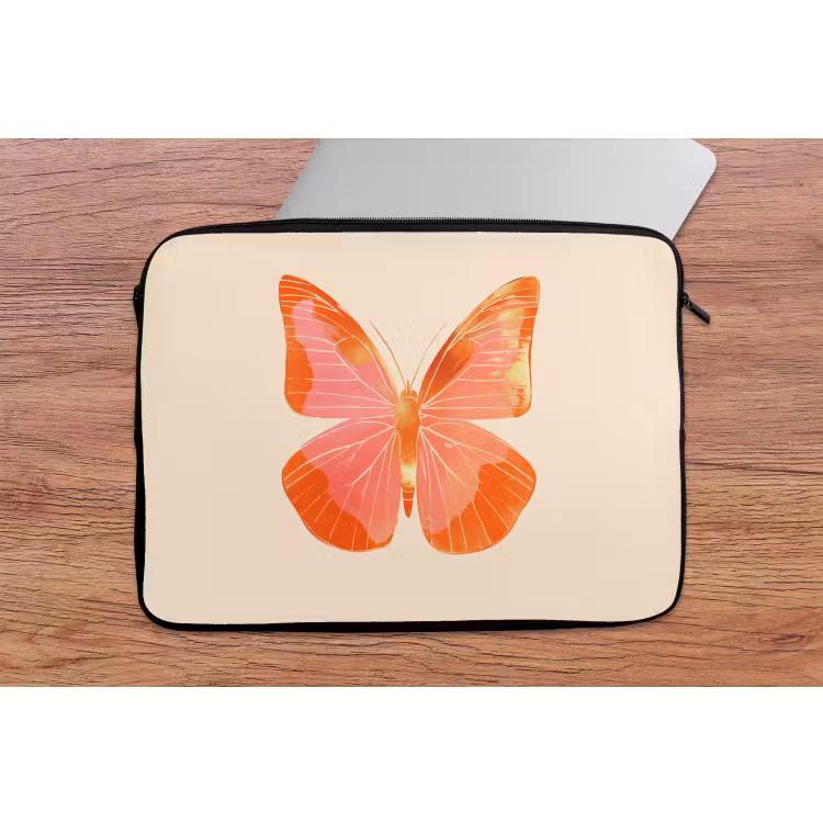 Laptophoes - Vlinder - Minimalistisch - Roze — 2