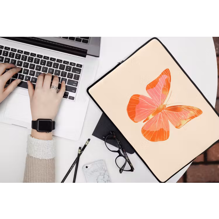 Laptophoes - Vlinder - Minimalistisch - Roze — 3