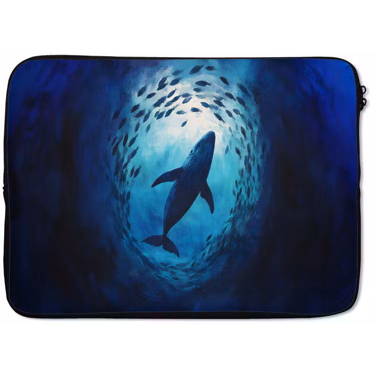 Laptophoes - Walvis - Vissen - Donkerblauw — 1