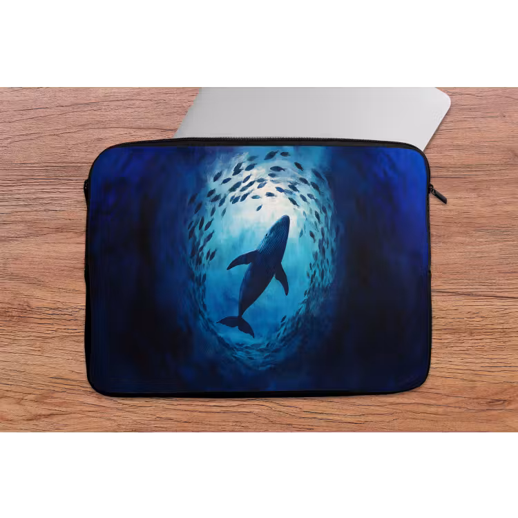 Laptophoes - Walvis - Vissen - Donkerblauw — 2