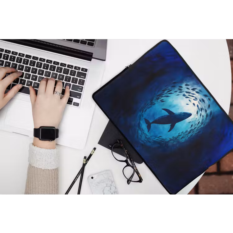 Laptophoes - Walvis - Vissen - Donkerblauw — 3