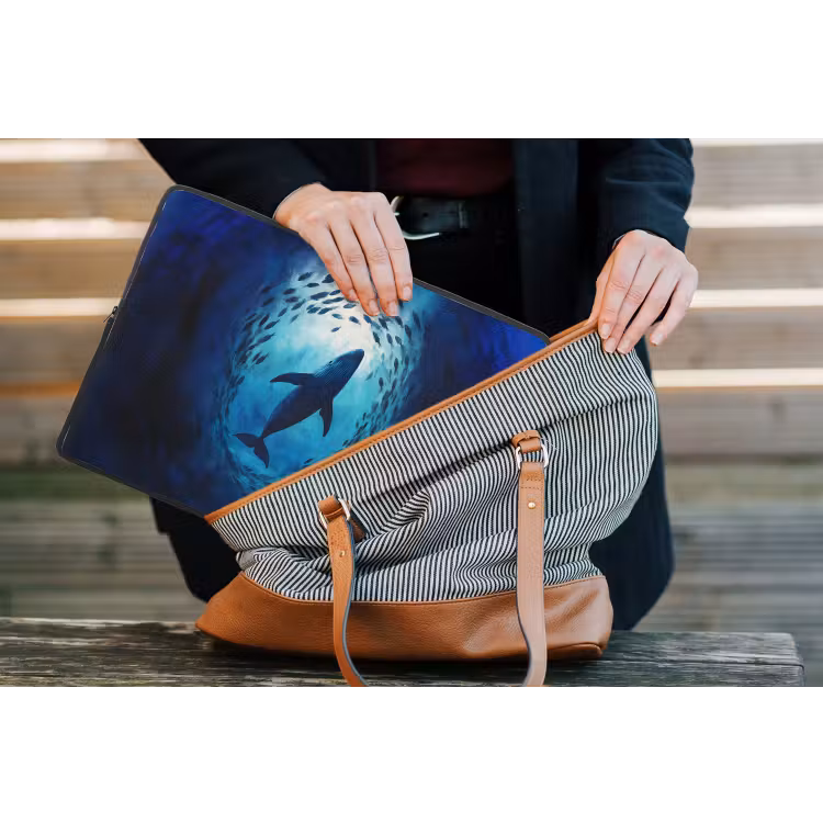 Laptophoes - Walvis - Vissen - Donkerblauw — 4