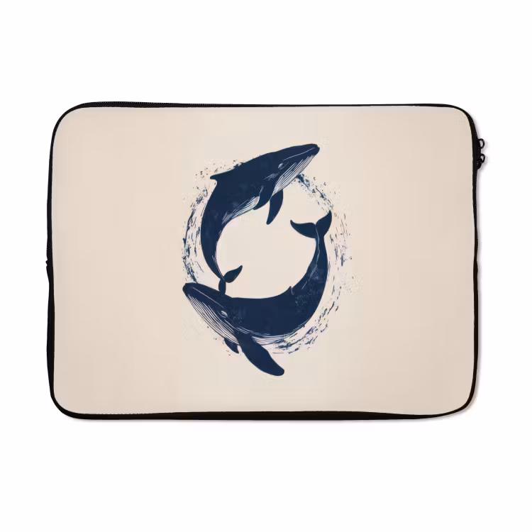 Laptophoes - Walvissen - Spetters - Cirkel - Donkerblauw — 5