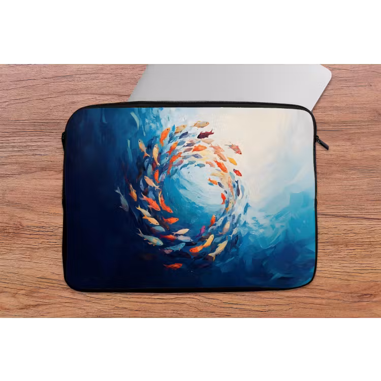 Laptophoes - Zee - Vissen - Kleurrijk - Dynamisch — 2