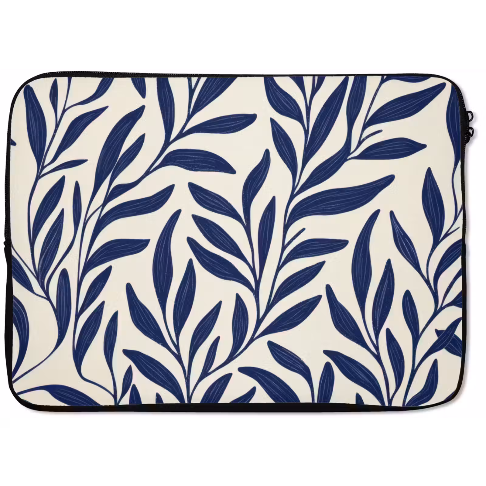 Laptophoes - Bladeren - Klimop - Donkerblauw — 1