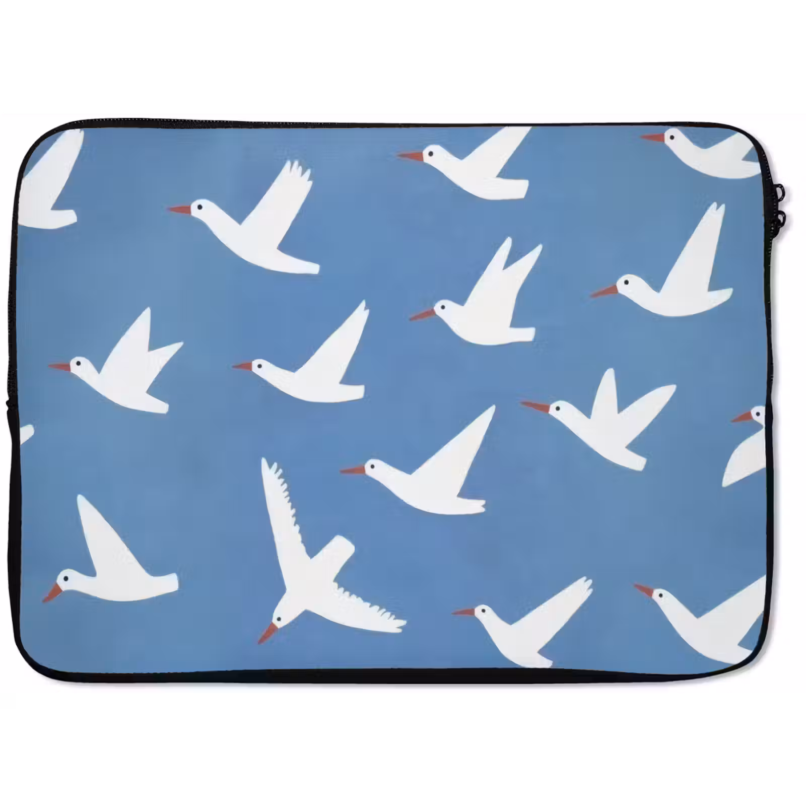 Laptophoes - Vogels - Wit - Patroon — 1