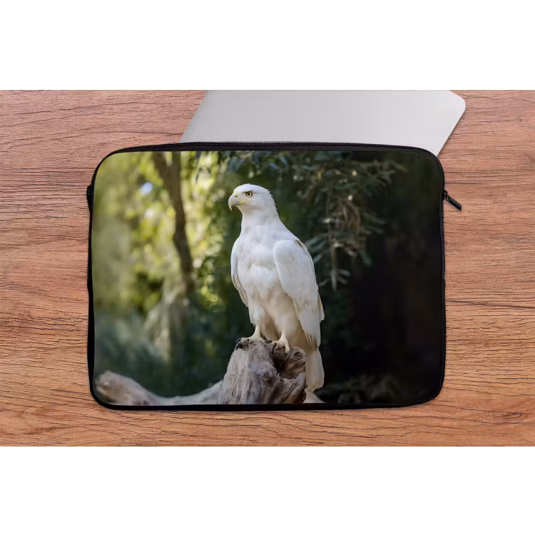 Laptophoes - Arend - Hout - Wit - Planten — 2