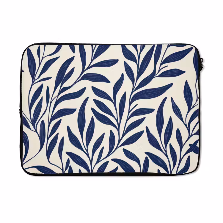 Laptophoes - Bladeren - Klimop - Donkerblauw — 5