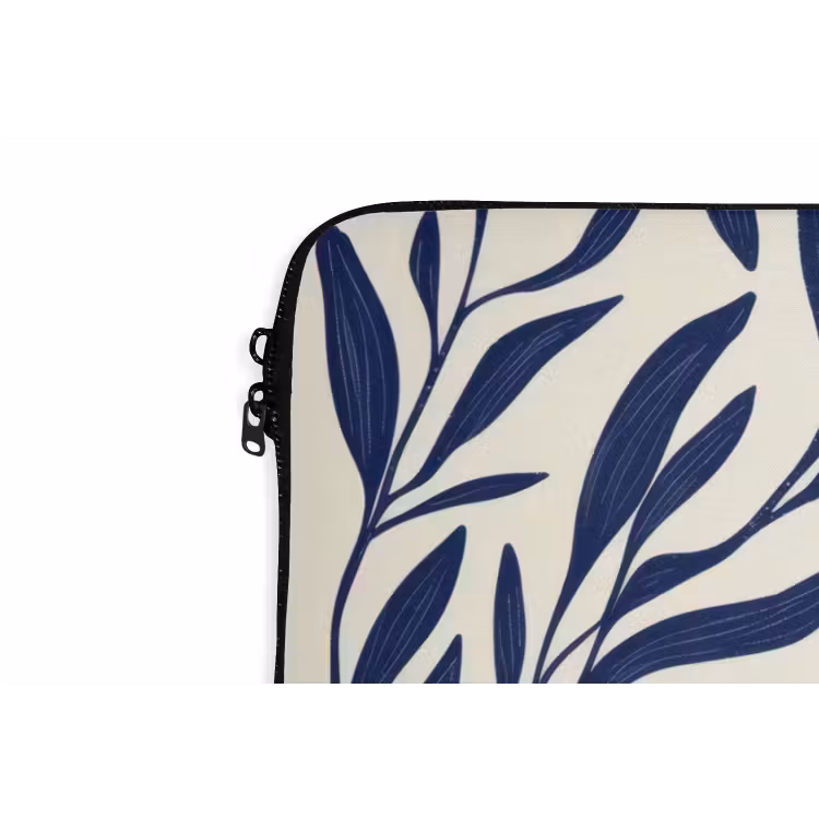Laptophoes - Bladeren - Klimop - Donkerblauw — 6