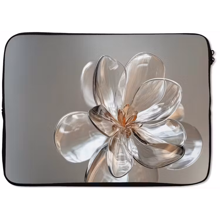 Laptophoes - Bloem - Glazen - Doorzichtig — 1