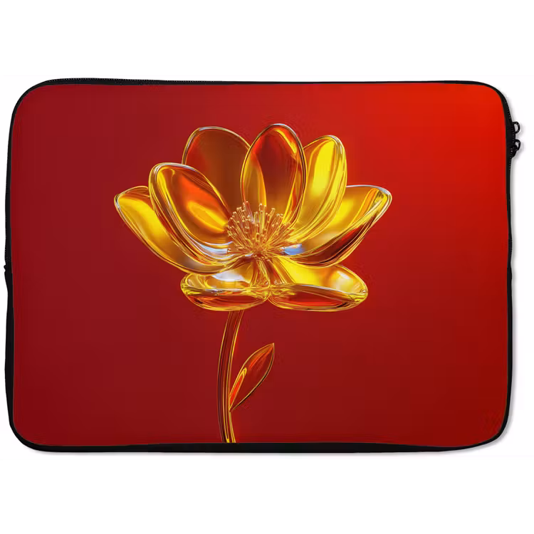 Laptophoes - Bloem - Goud - Glazen — 1