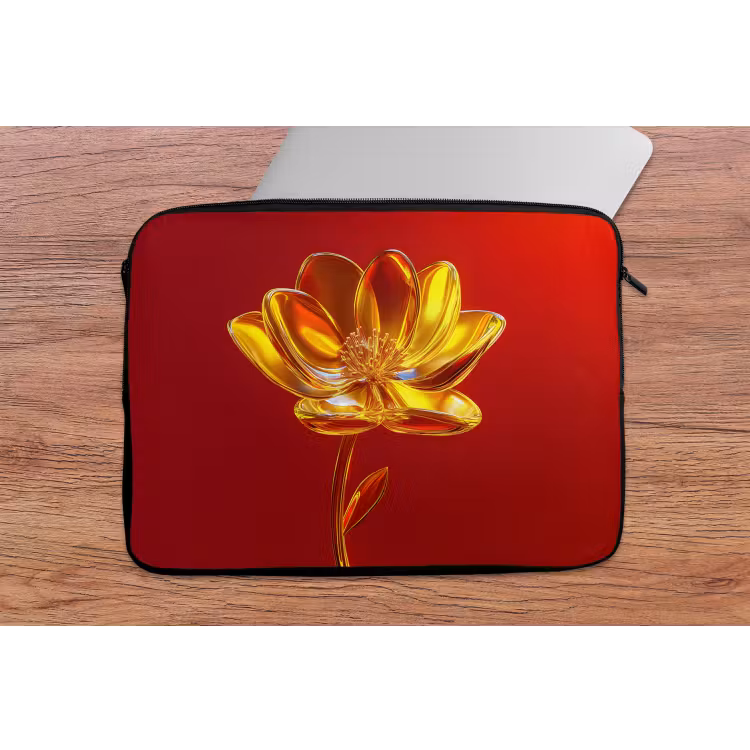 Laptophoes - Bloem - Goud - Glazen — 2
