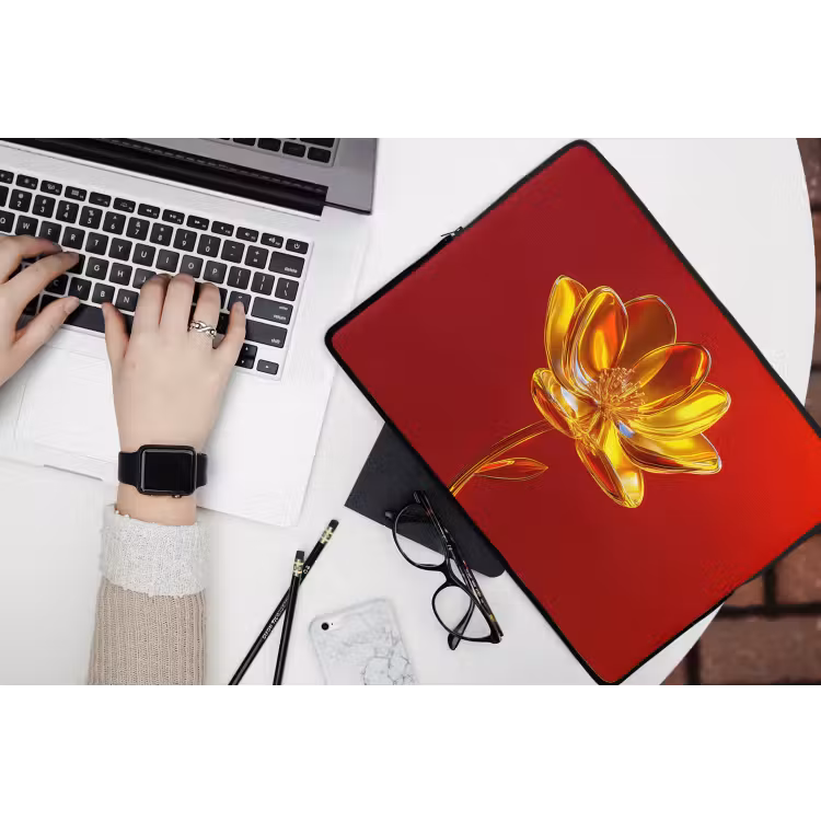 Laptophoes - Bloem - Goud - Glazen — 3