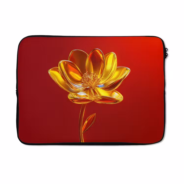 Laptophoes - Bloem - Goud - Glazen — 5