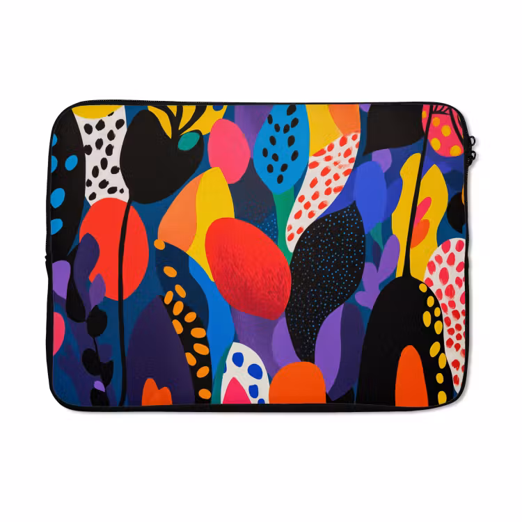 Laptophoes - Bloemen - Bladeren - Abstract - Rood — 5