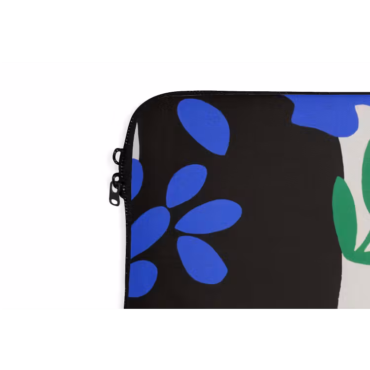 Laptophoes - Bloemen - Bladeren - Abstract - Zwart — 6