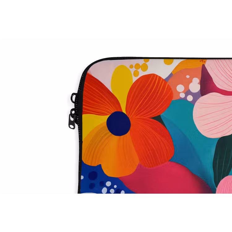 Laptophoes - Bloemen - Kleurrijk - Stippen — 6