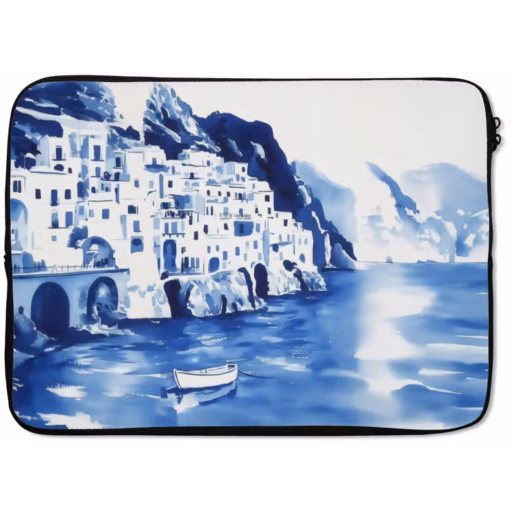 Laptophoes - Dorp - Rotswand - Roeiboot - Water — 1