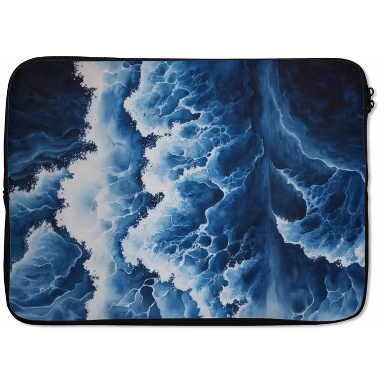 Laptophoes - Golven - Blauw - Schuim — 1