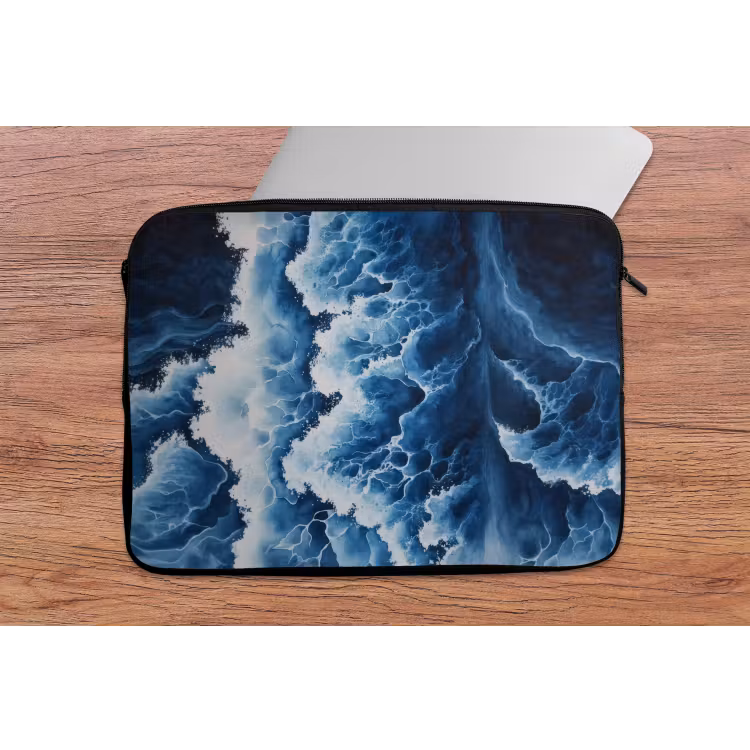 Laptophoes - Golven - Blauw - Schuim — 2