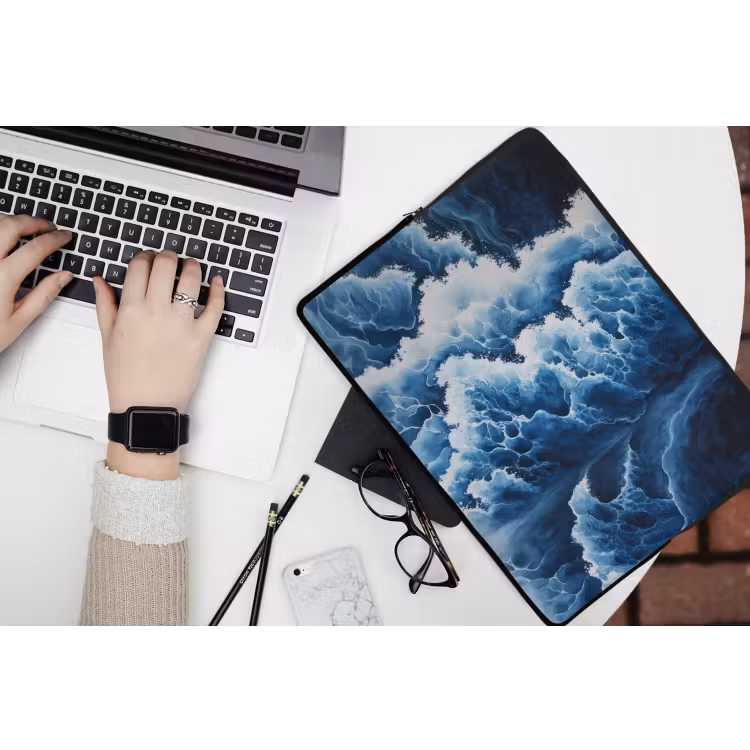 Laptophoes - Golven - Blauw - Schuim — 3