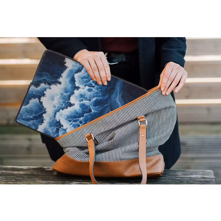 Laptophoes - Golven - Blauw - Schuim — 4