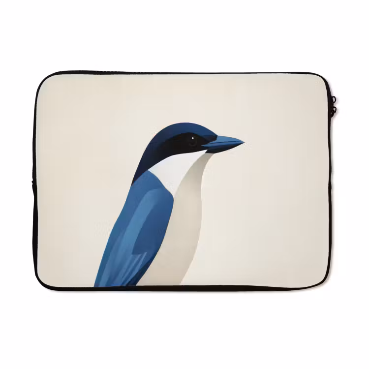Laptophoes - Illustratie - Blauw - Vogel — 5