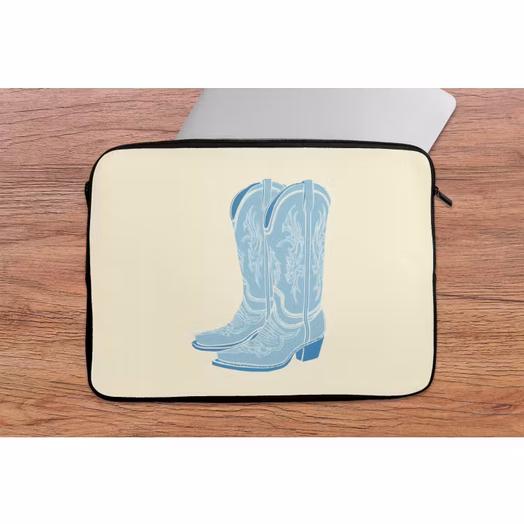 Laptophoes - Illustratie - Cowboylaarzen - Patroon — 2