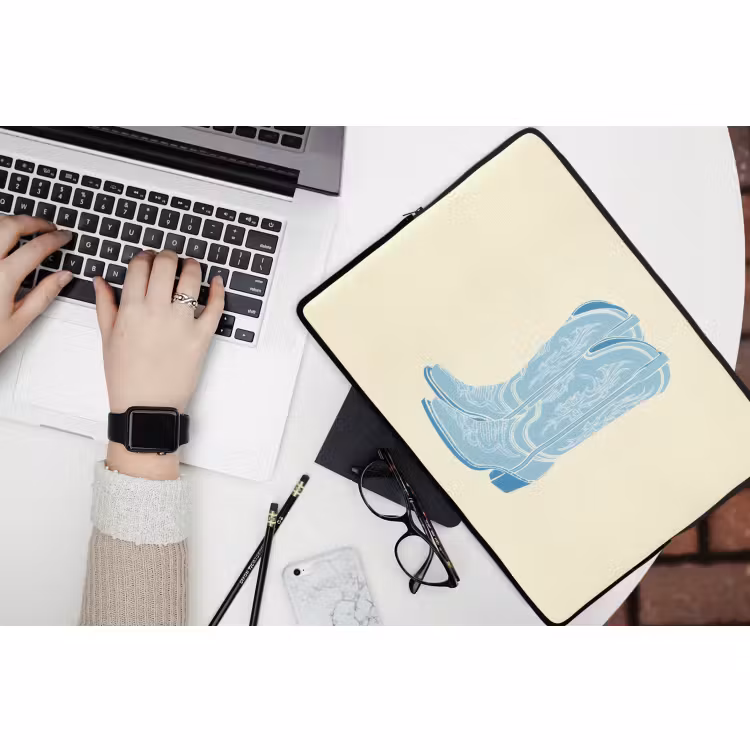 Laptophoes - Illustratie - Cowboylaarzen - Patroon — 3