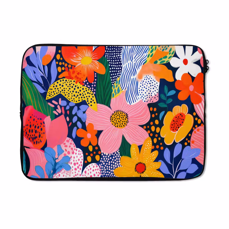 Laptophoes - Kleurrijk - Bloemen - Abstract - Stippen — 5