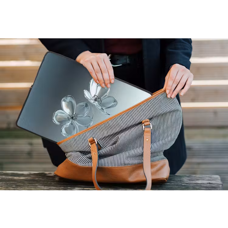 Laptophoes - Kristal - Bloemen - Grijs — 4