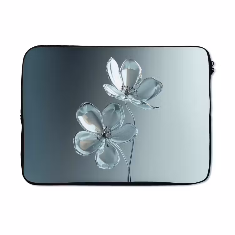Laptophoes - Kristal - Bloemen - Grijs — 5