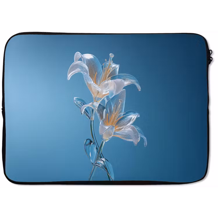 Laptophoes - Lelies - Blauw - Glazen — 1