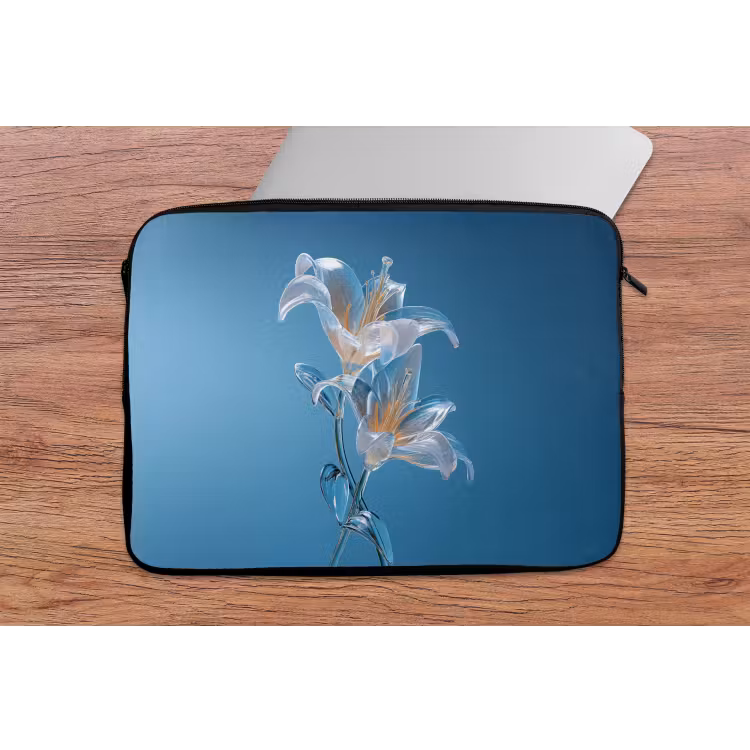 Laptophoes - Lelies - Blauw - Glazen — 2