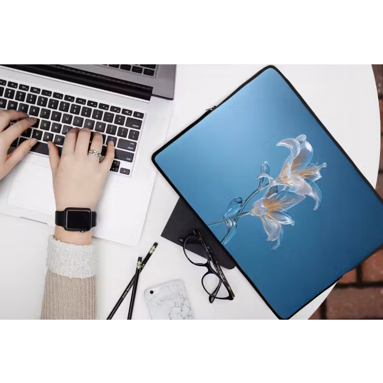 Laptophoes - Lelies - Blauw - Glazen — 3