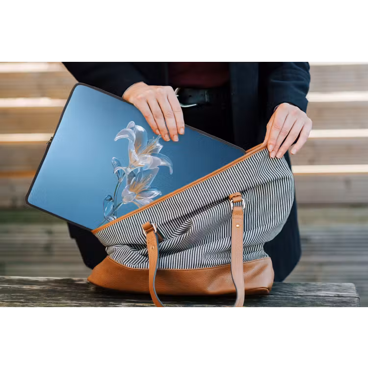 Laptophoes - Lelies - Blauw - Glazen — 4